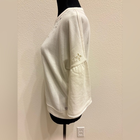 NWT - Juicy By Juicy Couture Eyelet Embroidered Mid Sleeve Pullover - Size S - Picture 2 of 3